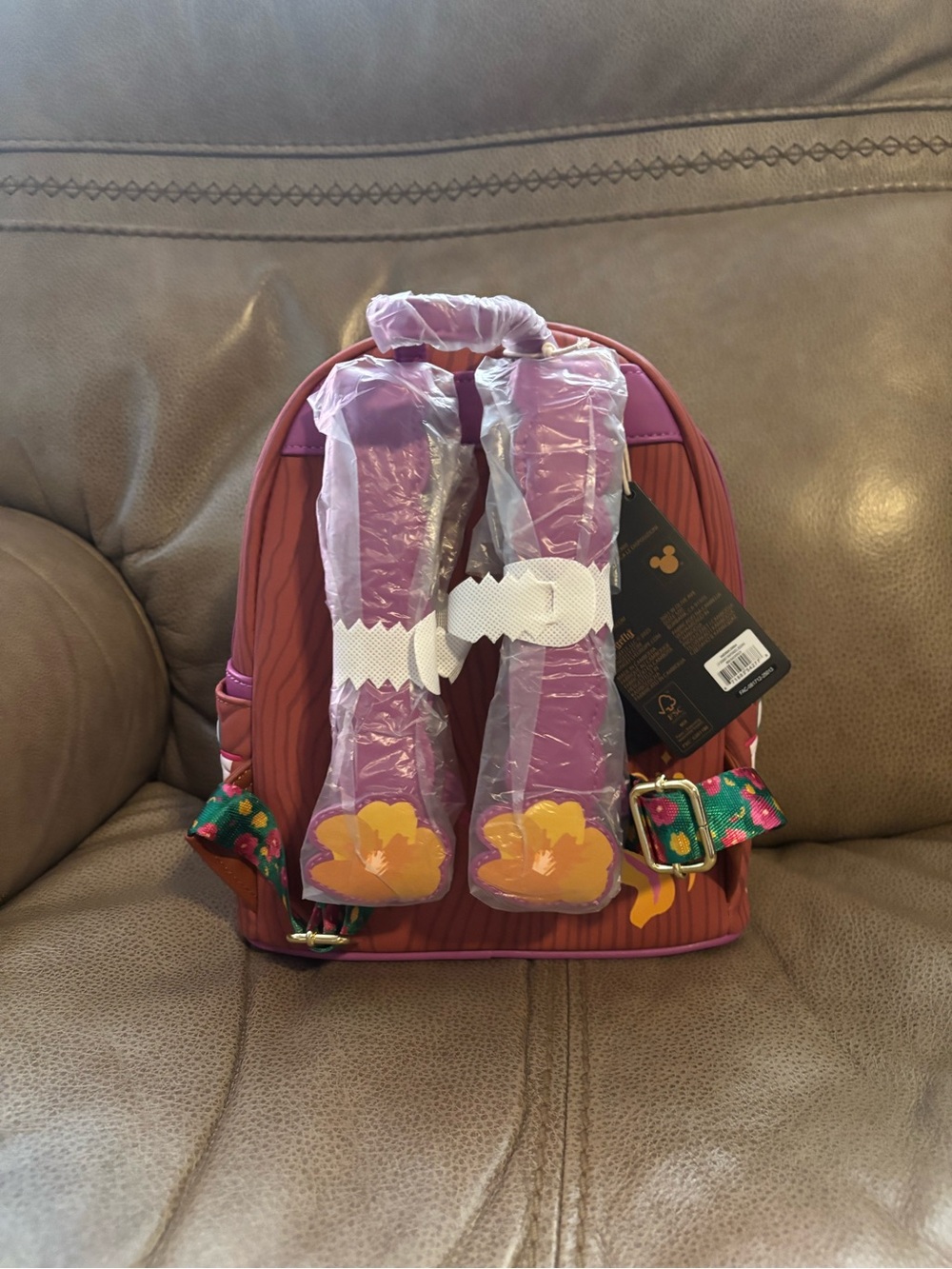 Loungefly Rapunzel Storytime Mini Backpack - Pink & Purple & Gold Accents - Picture 3 of 4